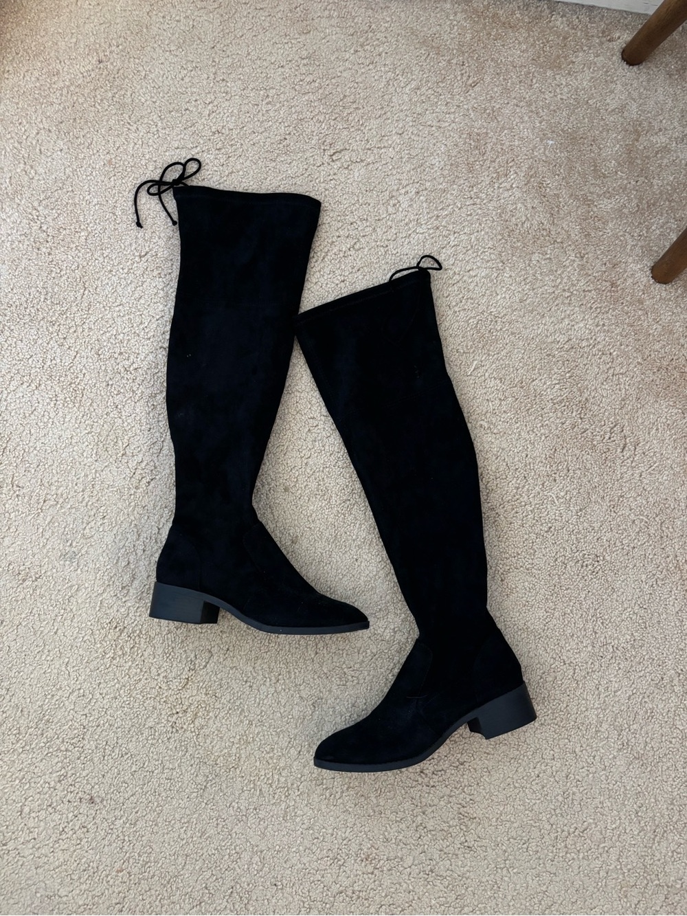 H&M Black Suede Over-the-Knee Boots